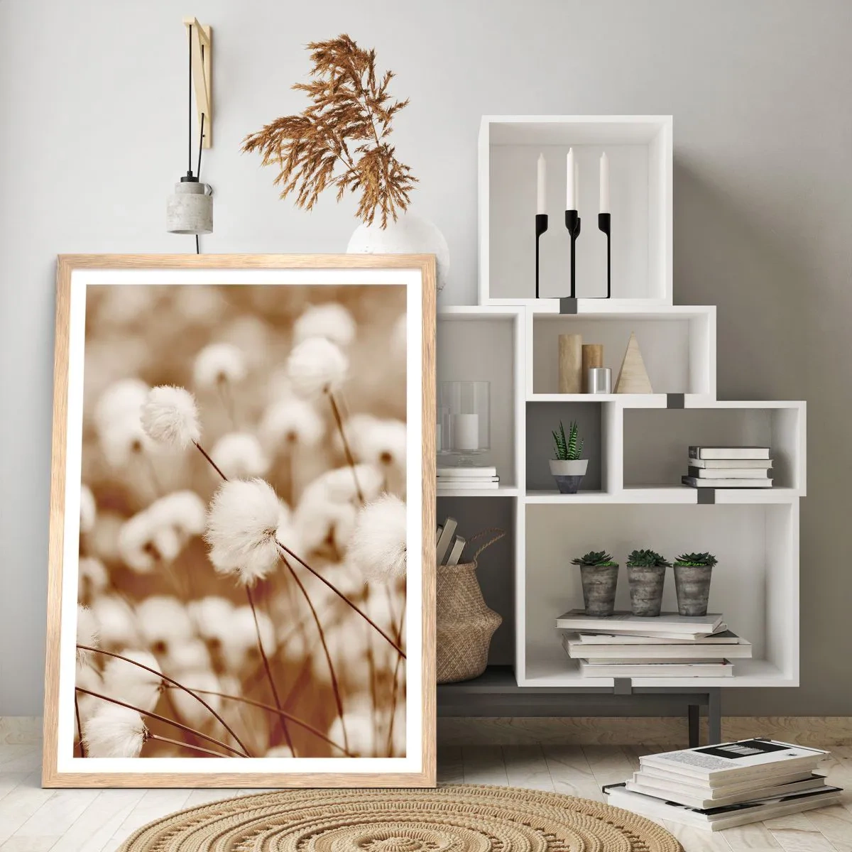 Plagát v ráme zo svetlého duba - Chlpatý lán - 61x91 cm