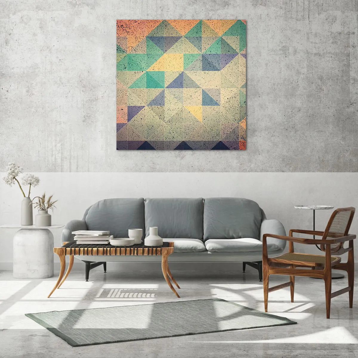 Obraz na skle - Republika trojuholníkov - 60x60 cm