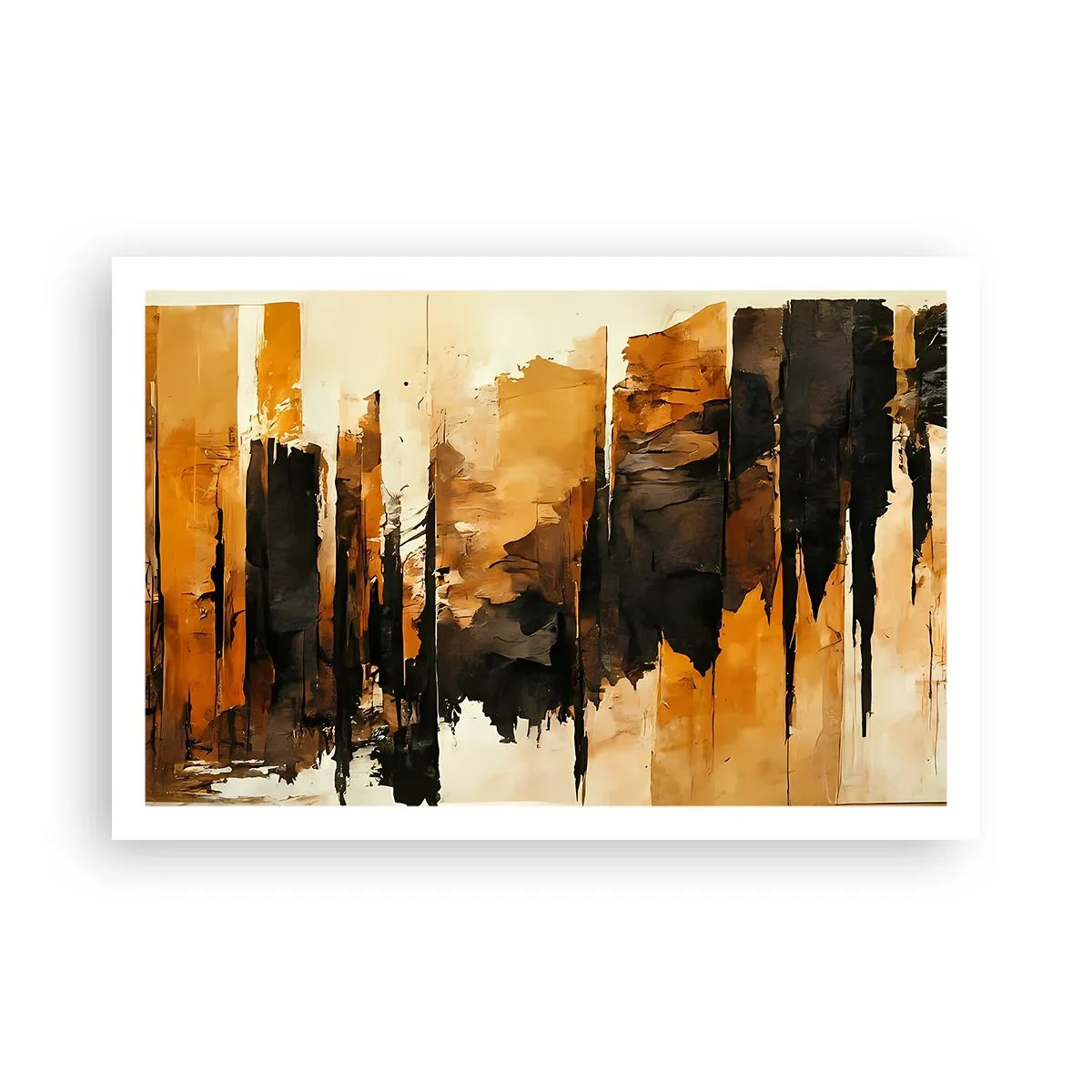 Plagát - Harmónia čiernej a zlatej - 91x61 cm