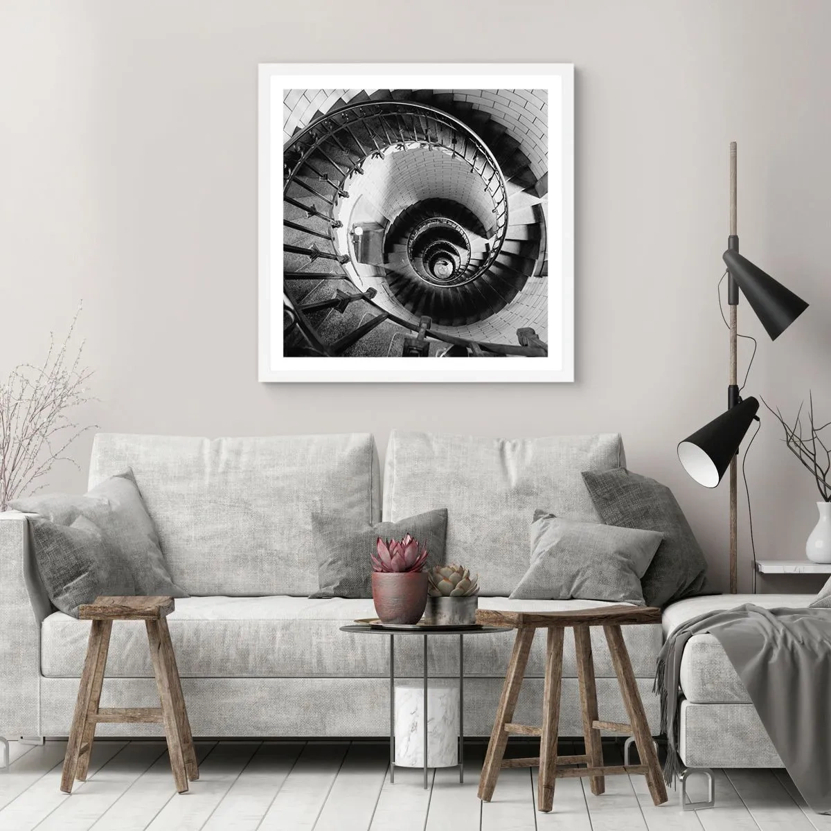 Plagát v bielom ráme - Len vyššie a vyššie - 50x50 cm