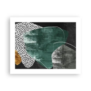 Plagát - Farebná abstrakcia so zlatou vločkou - 50x40 cm