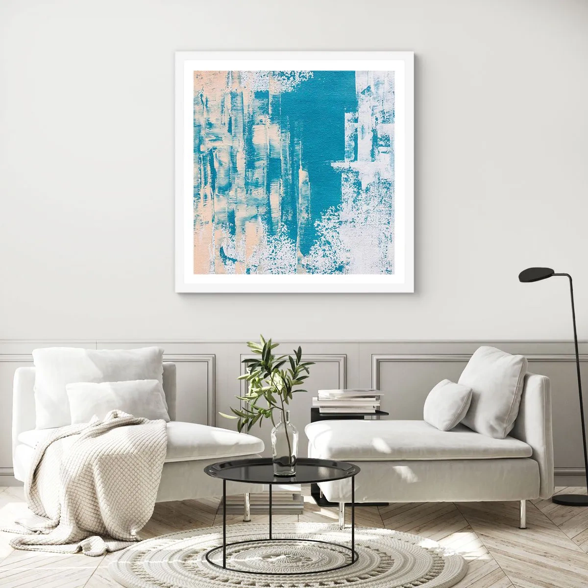Plagát v bielom ráme - Cez cencúľ - 60x60 cm