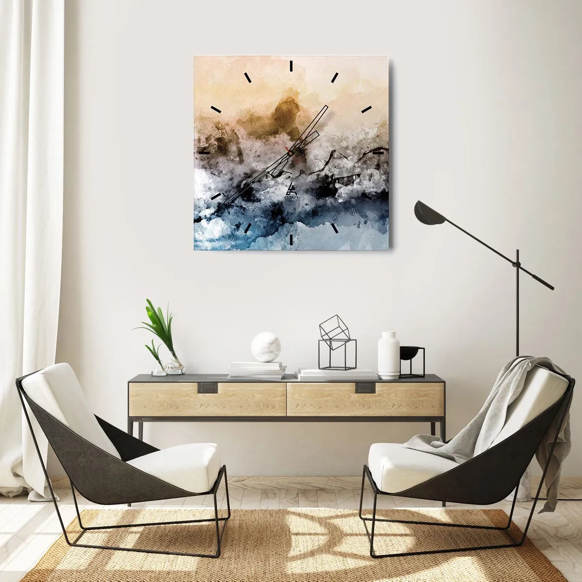 Nástenné hodiny - Ponorené do mračná hmly - 40x40 cm
