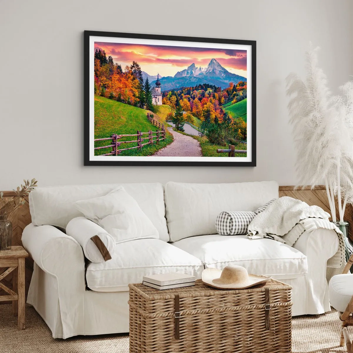 Plagát v čiernom ráme - Úplne ideálna krajina - 70x50 cm