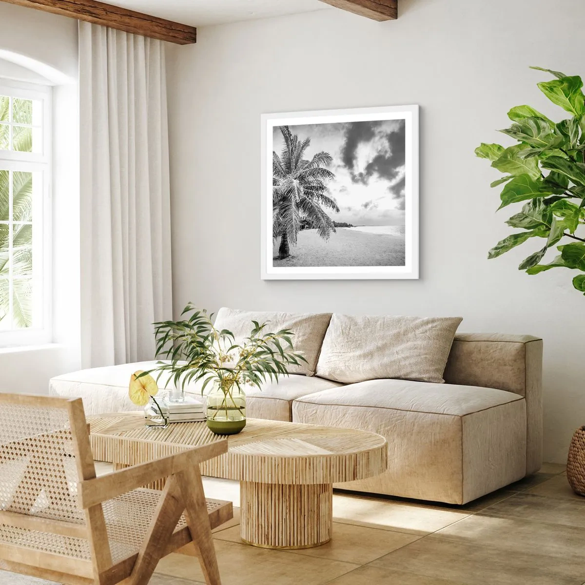 Plagát v bielom ráme - Keď túžiš po samote…. - 60x60 cm