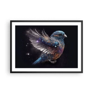 Plagát v čiernom ráme - Diamantový vrabec - 70x50 cm