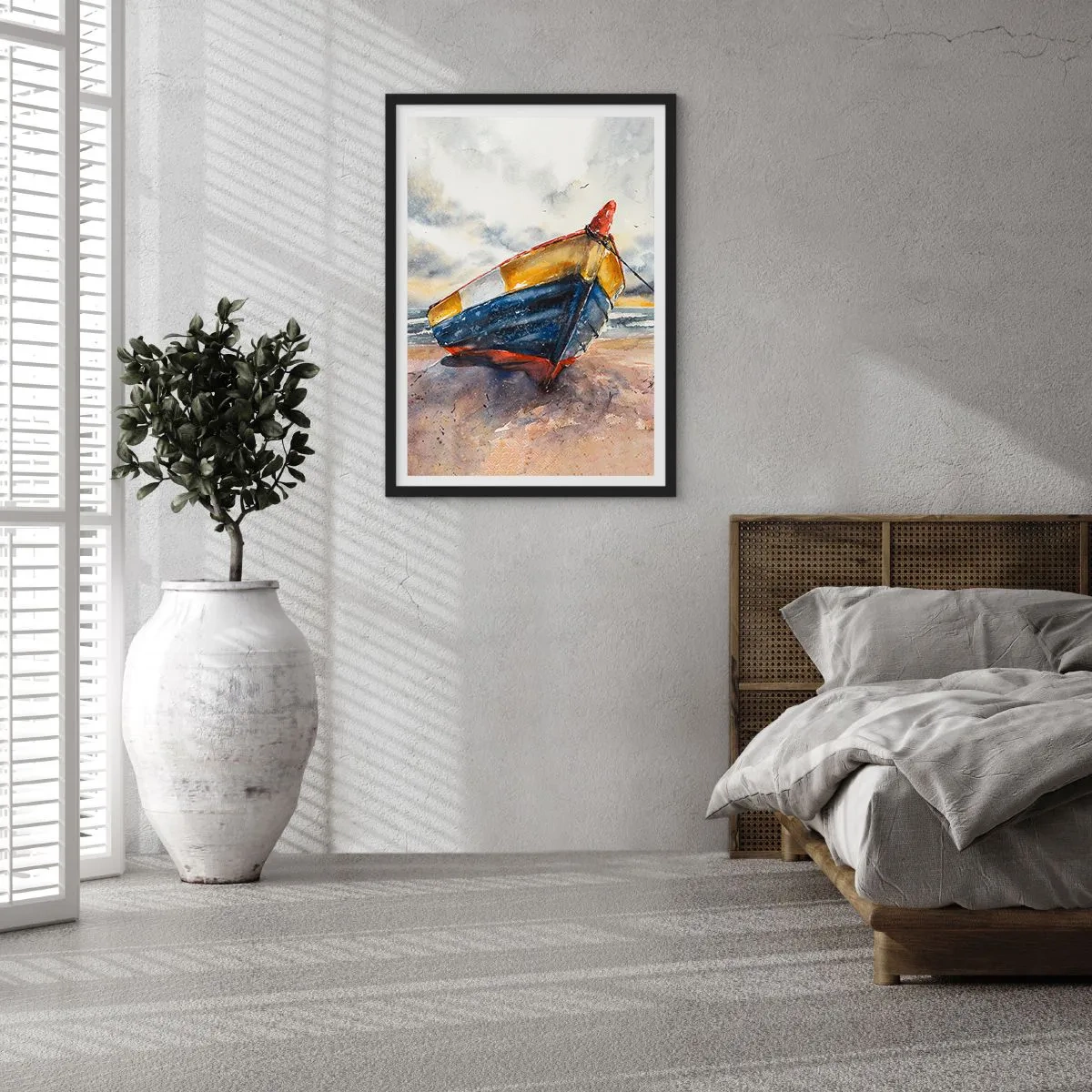 Plagát v čiernom ráme - Odpočinok na brehu - 61x91 cm