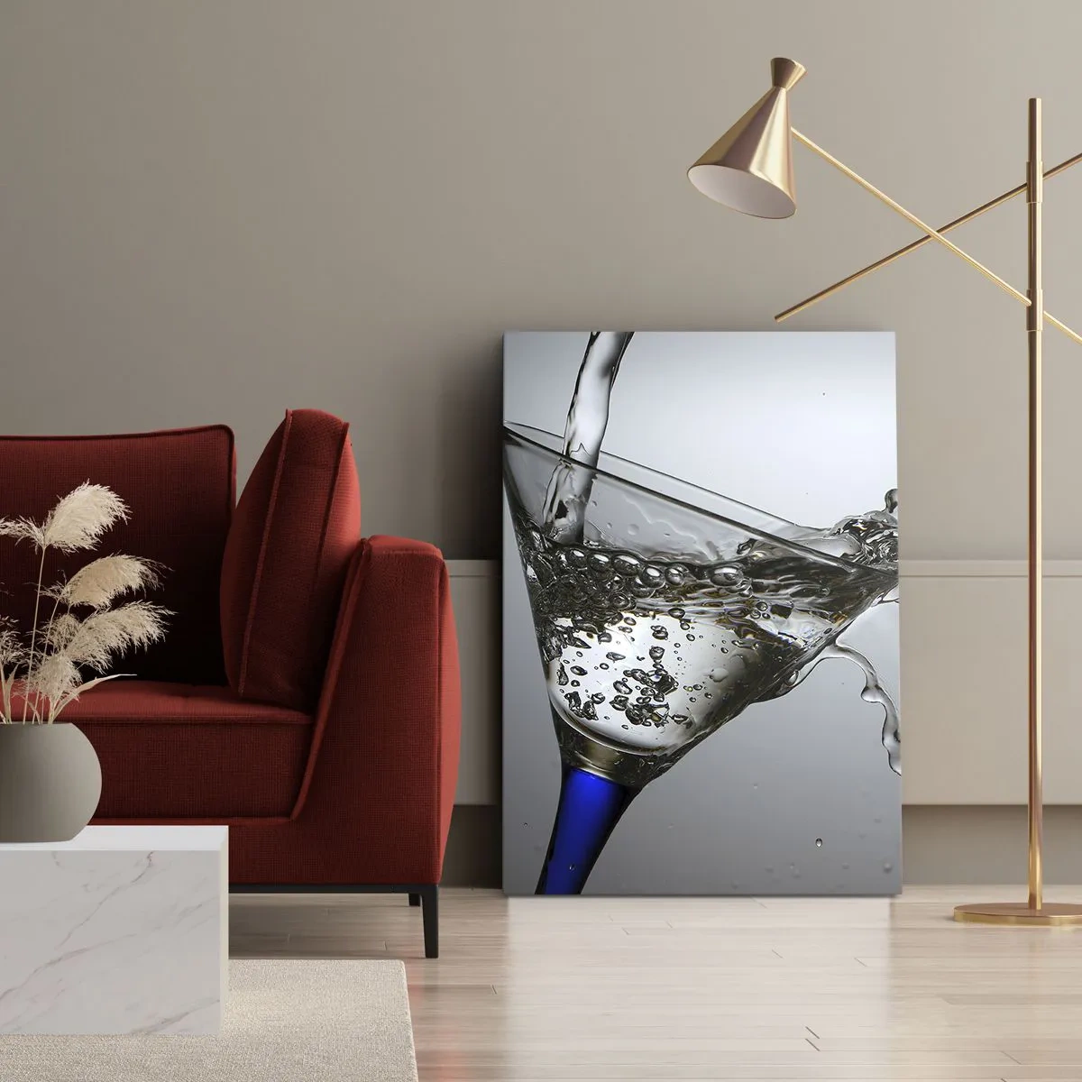 Obraz na plátne - Krištáľová voda v krištáľovom skle - 50x70 cm