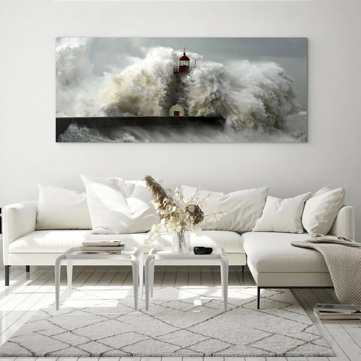 Obraz na skle - Hnev oceánu - 100x40 cm