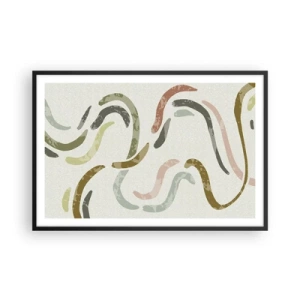 Plagát v čiernom ráme - Radostný tanec abstrakcie - 91x61 cm