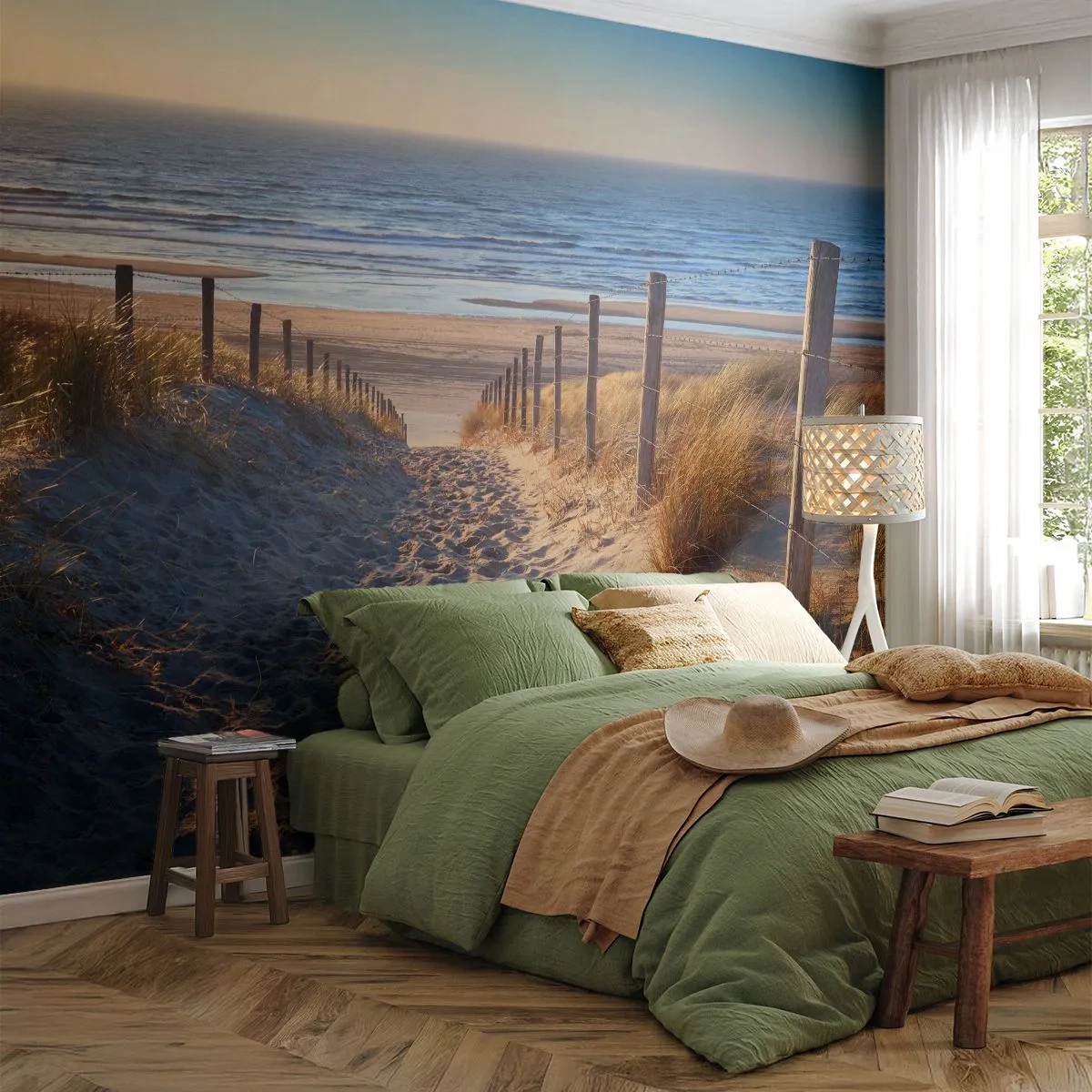 Fototapeta Premium Sand - Šumenie mora, spev vtákov, divoká pláž uprostred trávy… - Krajina, Pláž, Duny - 100x70 cm