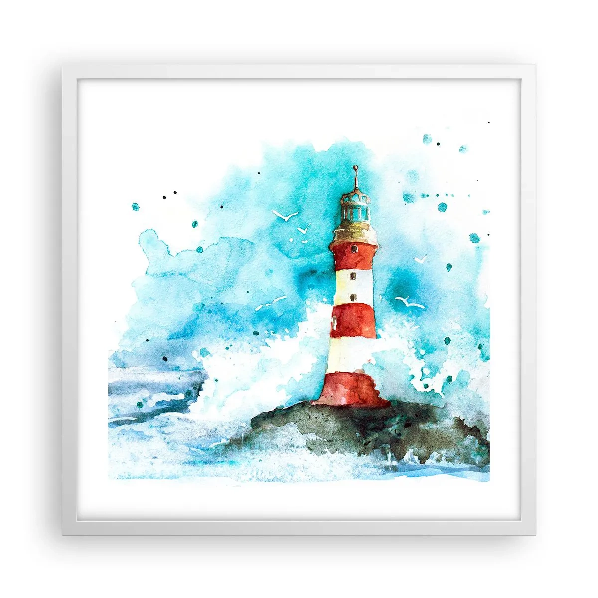 Plagát v bielom ráme - Jednota živlov - 50x50 cm