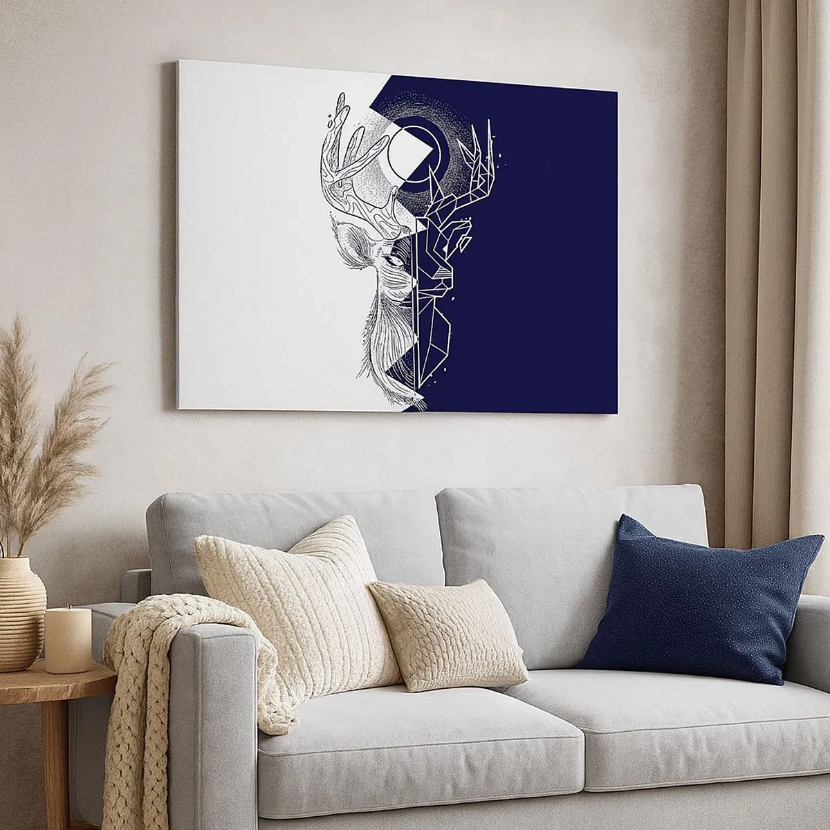 Obraz na plátne - Geometria a príroda v symbolickej kompozícii - 70x50cm - Boj a jednota opakov - Moderná nástenná dekorácia do obývacej izby a spálne ARTTOR