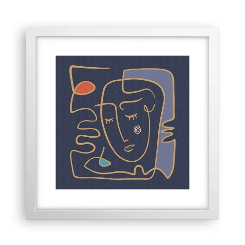 Plagát v bielom ráme - V zádumčivosti - 30x30 cm