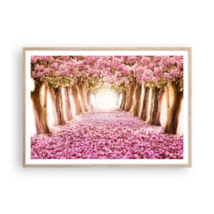 Plagát v ráme zo svetlého duba - Cesta do raja - 100x70 cm