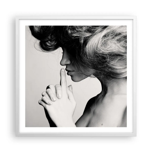 Plagát v bielom ráme - Zahľadená do seba - 60x60 cm