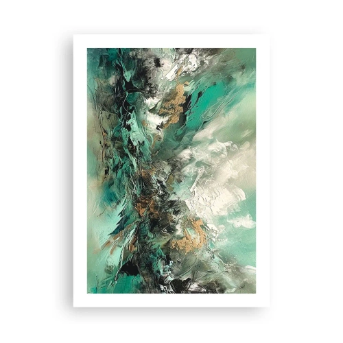 Plagát - Smaragdovočierne vlnobitie - 50x70 cm