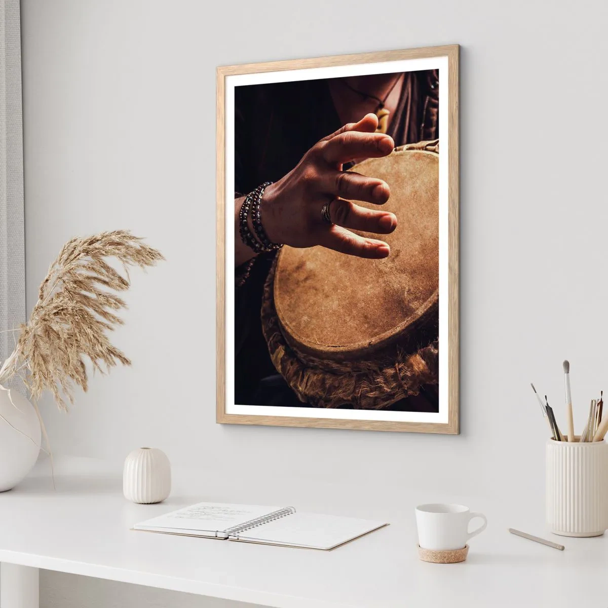 Plagát v ráme zo svetlého duba - V rytme srdca - 40x50 cm