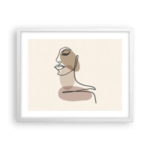 Plagát v bielom ráme - Určitá línia krásy - 50x40 cm