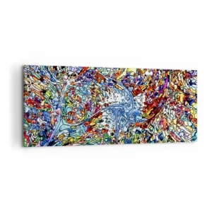 Obraz na plátne - Vitráž s kvapkami - 120x50 cm