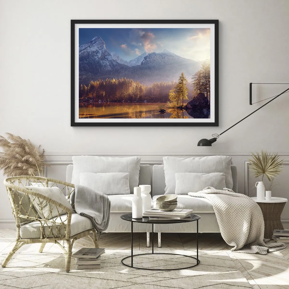 Plagát v čiernom ráme - V horách a údoliach - 70x50 cm