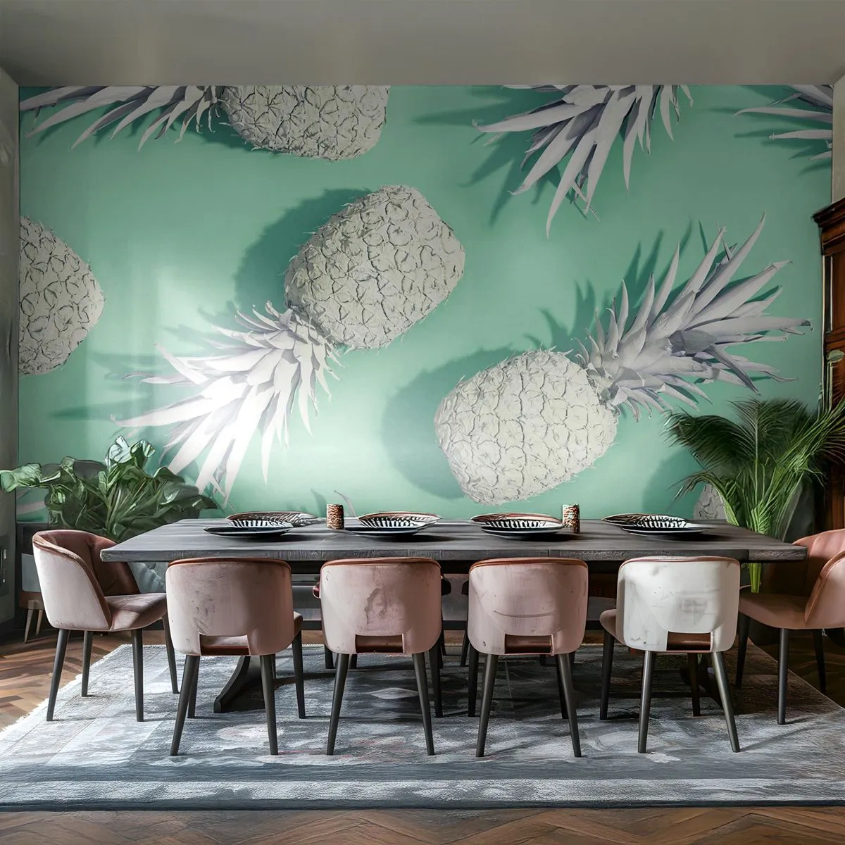 Fototapeta Standard Eco - skvele ladia s mätou - Abstrakcia, Ananás, Kus - 500x350 cm