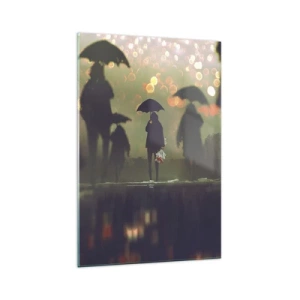 Obraz na skle - Z perspektívy kvapky dažďa - 70x100 cm
