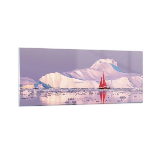 Obraz na skle - Žiar plachty, chlad ľadu - 100x40 cm