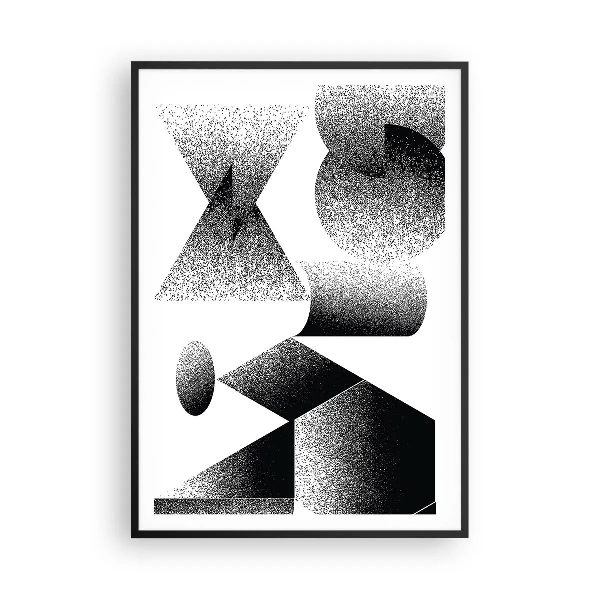 Plagát v čiernom ráme - Uhly a ovály - 70x100 cm