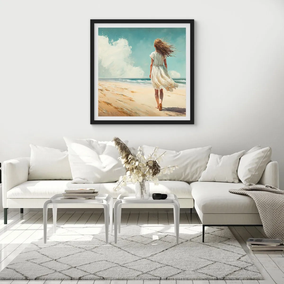 Plagát v čiernom ráme - Smerom ku slnku a vetru - 60x60 cm