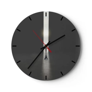Nástenné hodiny - Silueta muža v svetelnej medzere v tmavom priestore - 30x30cm - Krok k svetlej budúcnosti - Moderná nástenná dekorácia do obývacej izby, kuchyne a spálne ARTTOR