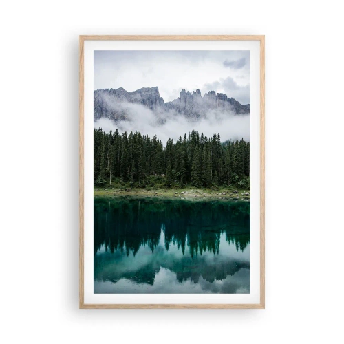 Plagát v ráme zo svetlého duba - Ticho, ticho, neprebuďme spiacu vodu…. - 61x91 cm