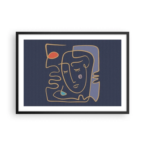 Plagát v čiernom ráme - V zádumčivosti - 70x50 cm