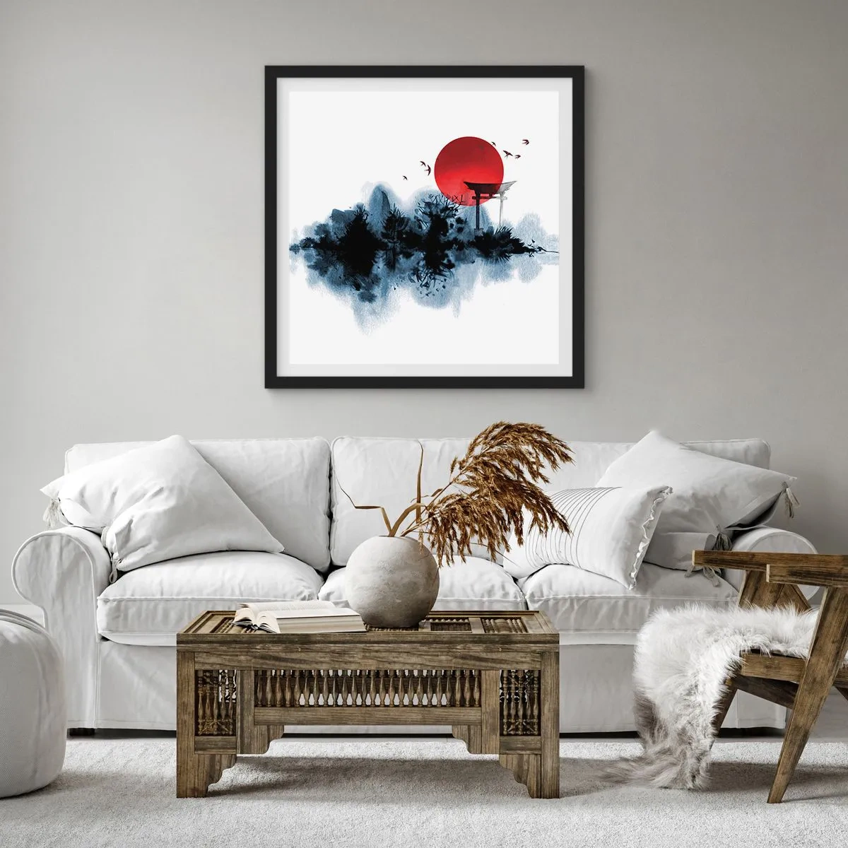 Plagát v čiernom ráme - Japonský pohľad - 30x30 cm