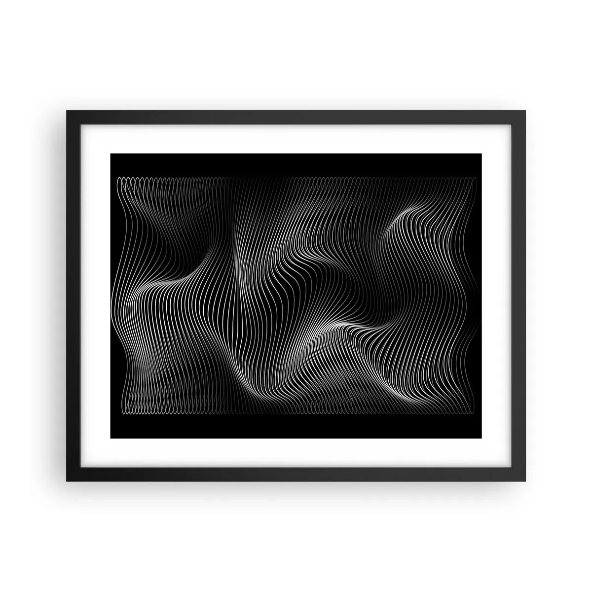 Plagát v čiernom ráme - Tanec svetla v priestore - 50x40 cm