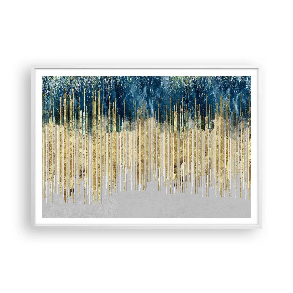 Plagát v bielom ráme - Pozlátená hranica - 100x70 cm