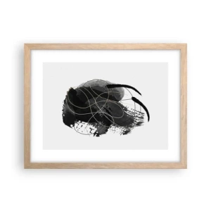 Plagát v ráme zo svetlého duba - Upletené z čiernej - 40x30 cm