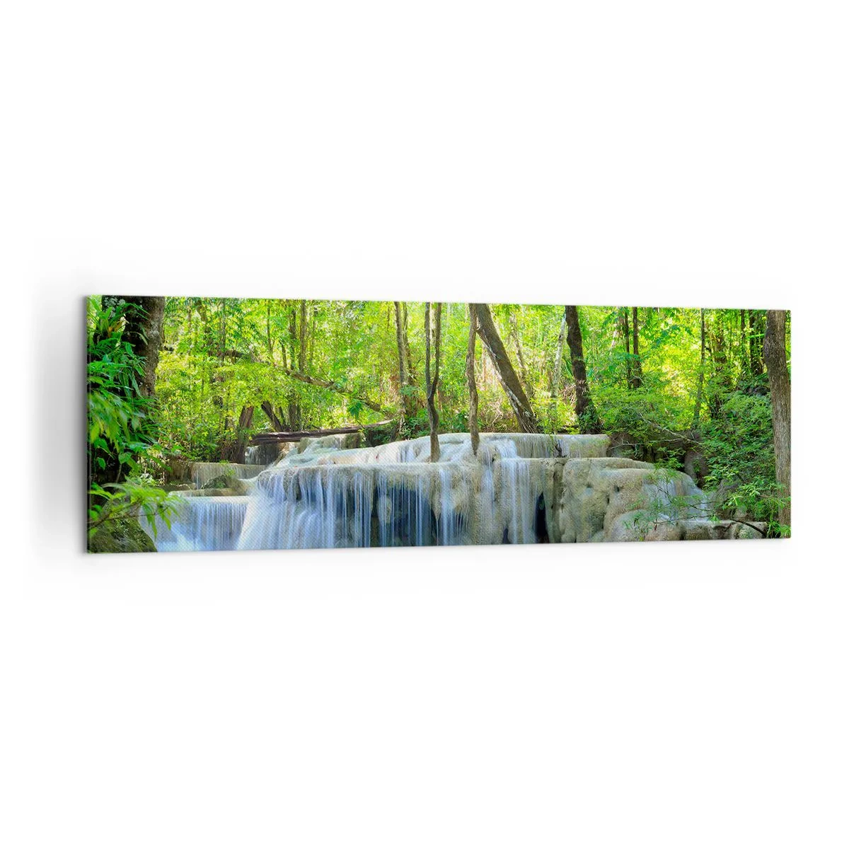 Obraz na plátne - Utopiť v tyrkyse a zeleni - 160x50 cm