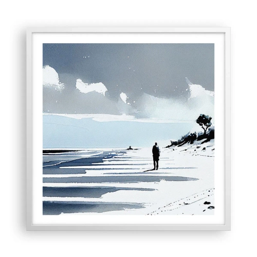 Plagát v bielom ráme - O samote - 60x60 cm