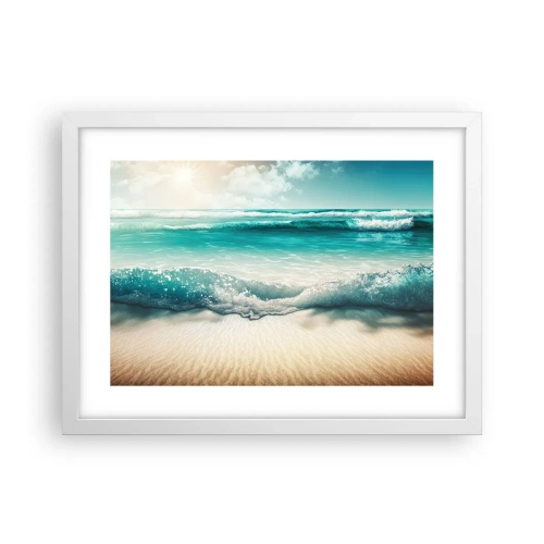 Plagát v bielom ráme - Kľud oceánu - 40x30 cm