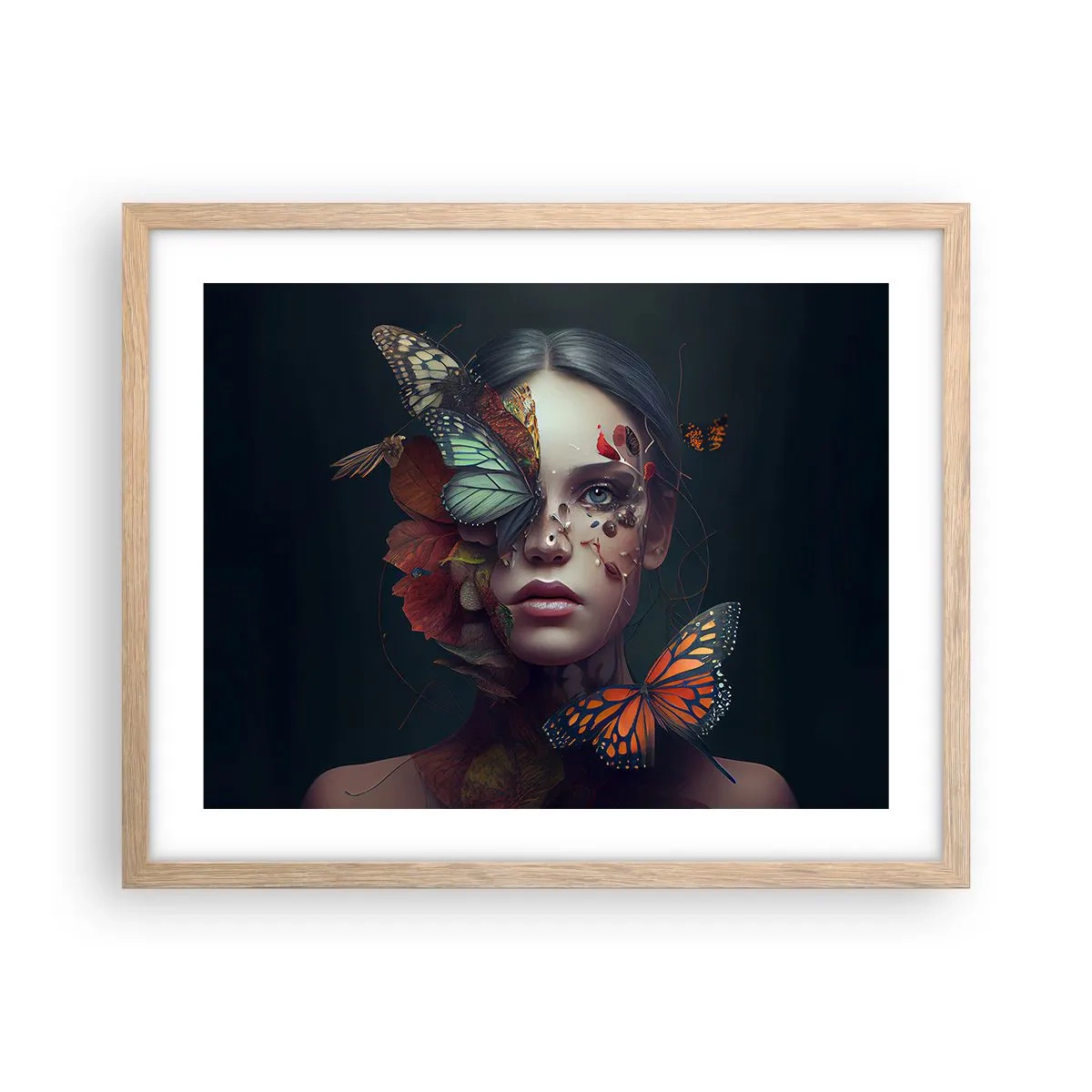 Plagát v ráme zo svetlého duba - Nádherná metamorfóza - 50x40 cm