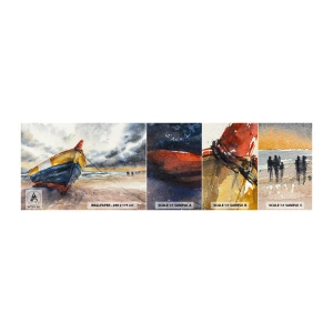 Vzorka samolepiacej fototapety Deluxe Sticker - Odpočinok na brehu - Krajina, čln, Prímorské - 100x30 cm