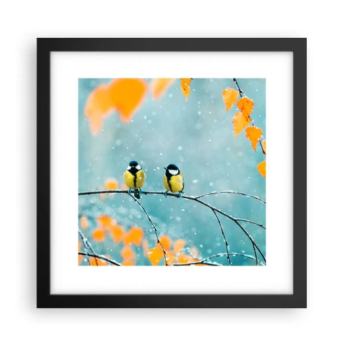 Plagát v čiernom ráme - Vtáčie klebety - 30x30 cm
