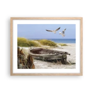 Plagát v ráme zo svetlého duba - Vetrom ožiarené - 50x40 cm