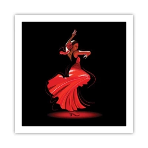 Plagát - Horúca duša flamenco - 60x60 cm