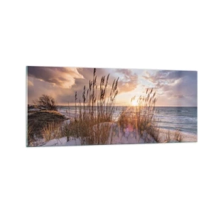 Obraz na skle - Rozlúčka so slnkom a vetrom - 100x40 cm