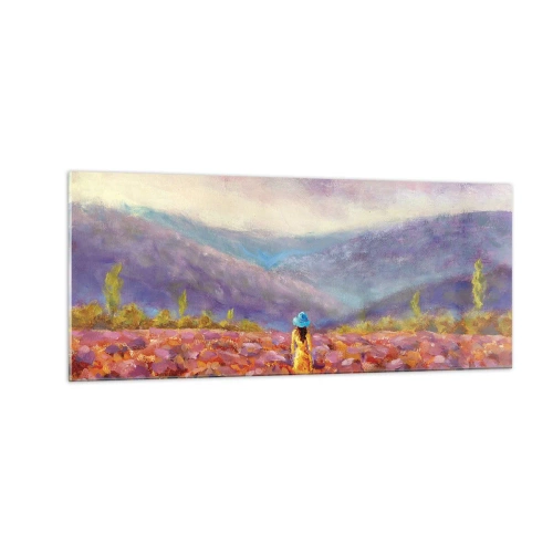 Obraz na skle - V levanduľovom svete - 100x40 cm