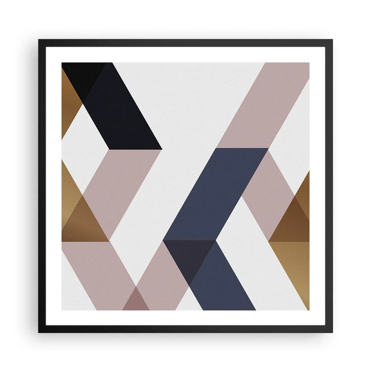 Plagát v čiernom ráme - Roviny a uhly - 60x60 cm