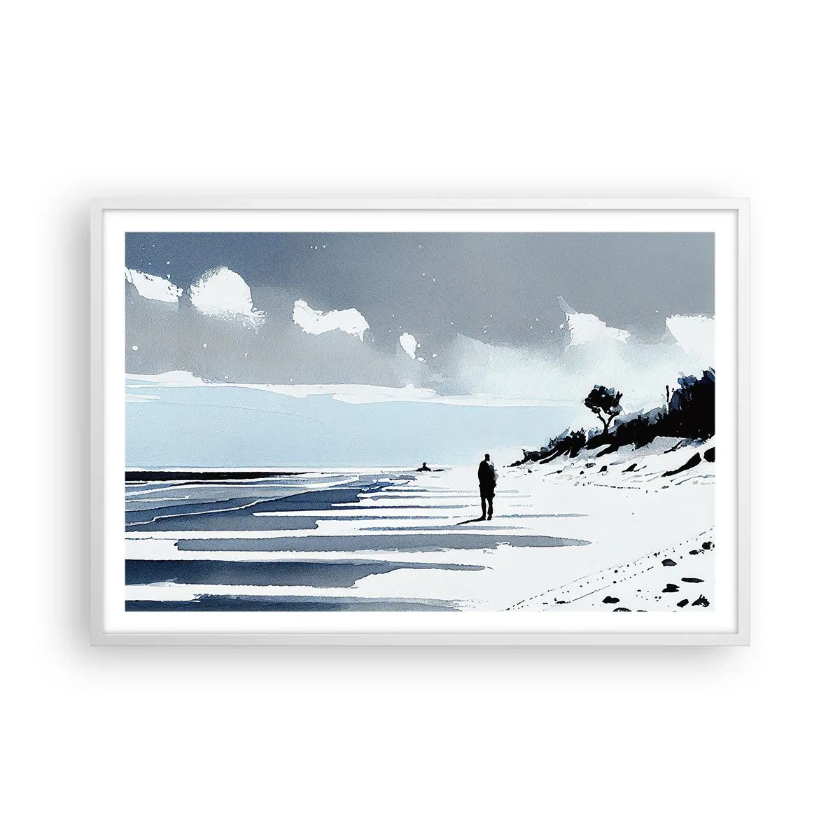 Plagát v bielom ráme - O samote - 91x61 cm