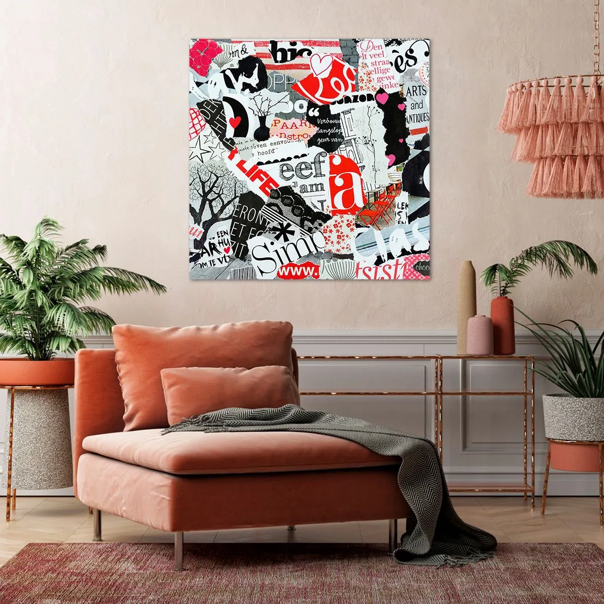 Obraz na plátne - Hipsterská koláž - 40x40 cm